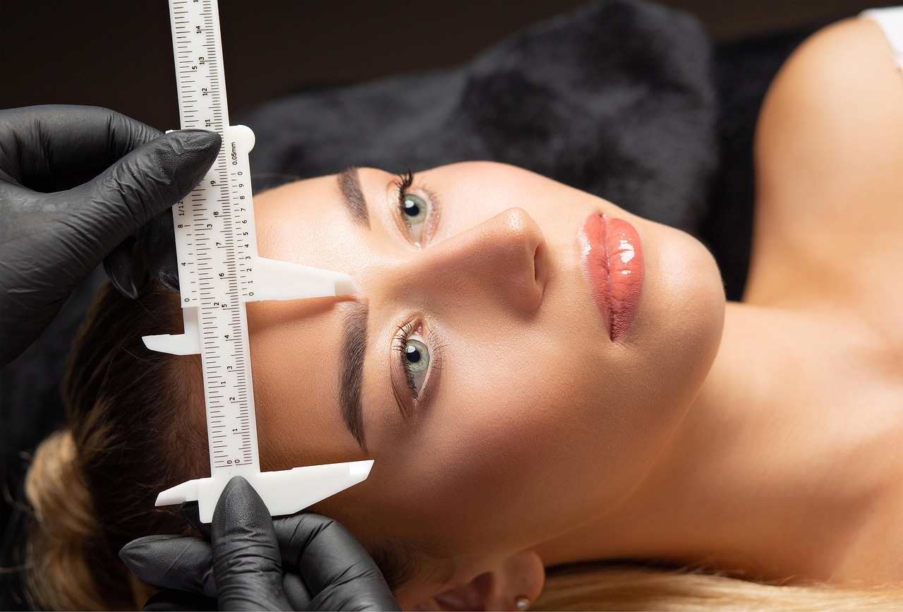 Eyebrow threading close-up